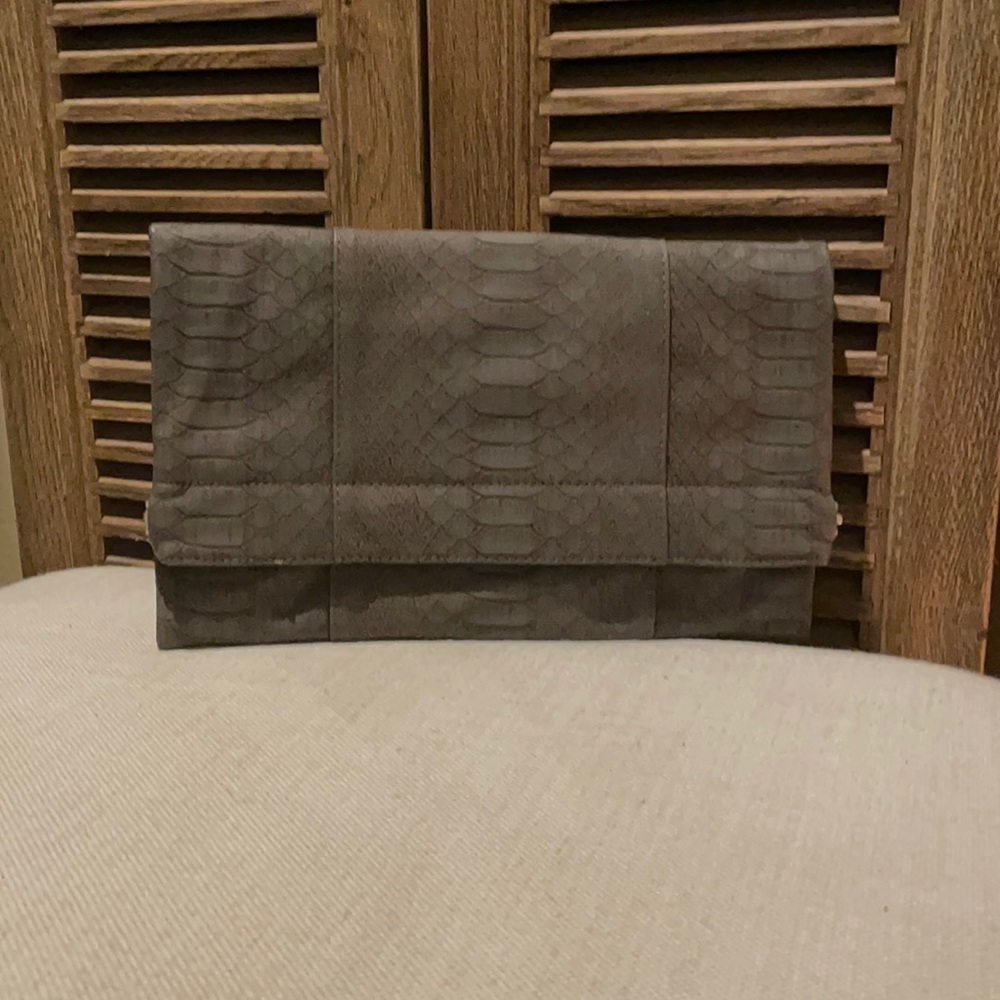 NWT Faux animal print fold over clutch